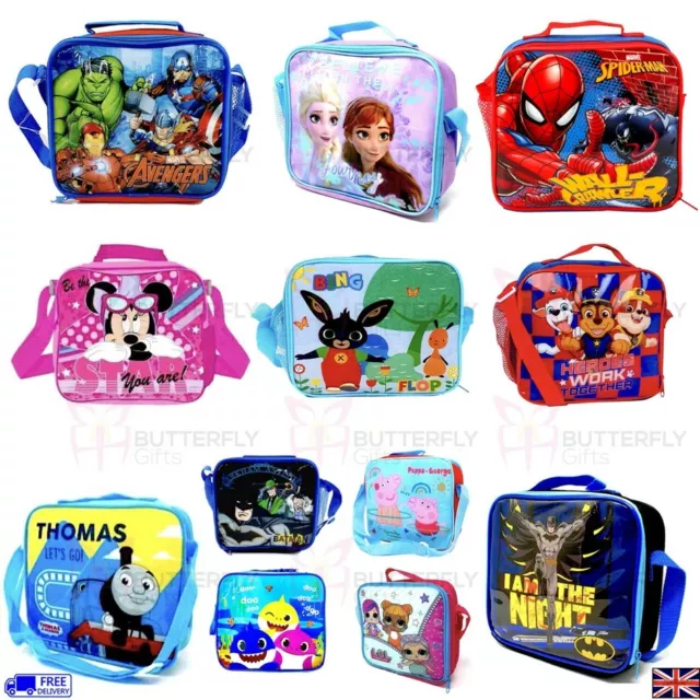 Childrens Insulated Lunch Pack Box Bag Kids Boys Girls School Food Picnic Box