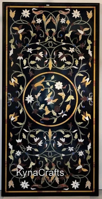30 x 60 Inches Marble Kitchen Table Antique Design Inlay Work Dining Table Top