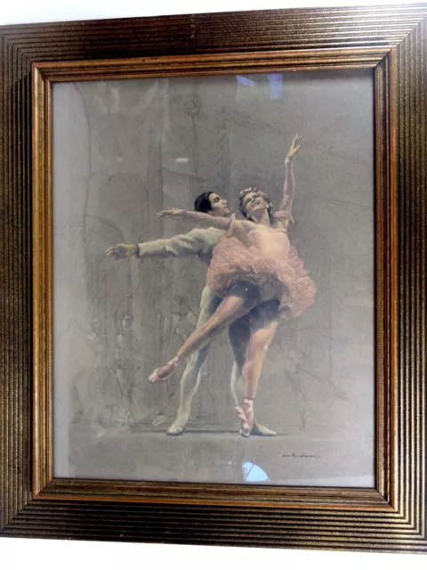 Agosto Von Munchausen ( Medio Siglo Ny ) Pastel sobre Papel Ballet Bailarines,