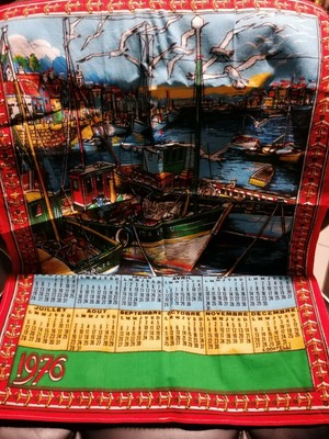 TORCHON CALENDRIER ANCIEN - Année 1976 - Port Maritime EUR 6,50