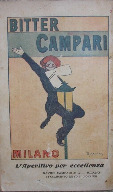 Bitter Campari Cappiello 1920 Pubblicita Advertising Originale