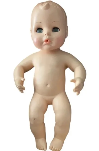 Vtg 1982 Horsman Baby Doll Rubber Molded Hair Sleep Eyes Wet Drink Lil Softskin