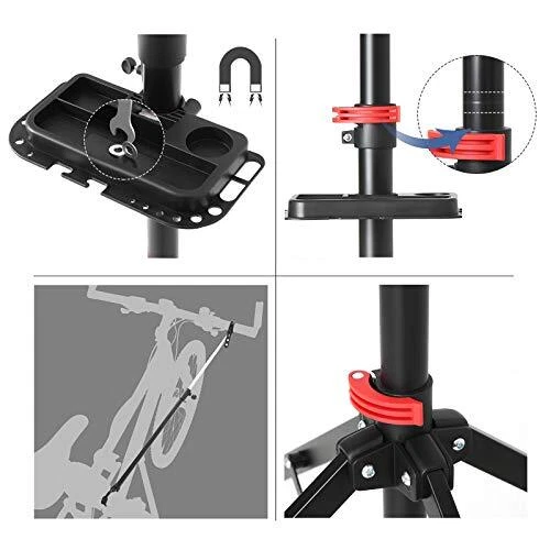 SONGMICS Cavalletto per Riparazione Bici con Ripiano per Attrezzi Magnetico P... 6