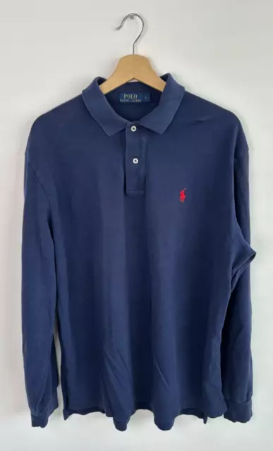 Ralph Lauren Longsleeve Polo Shirt Top navy blue size L Large