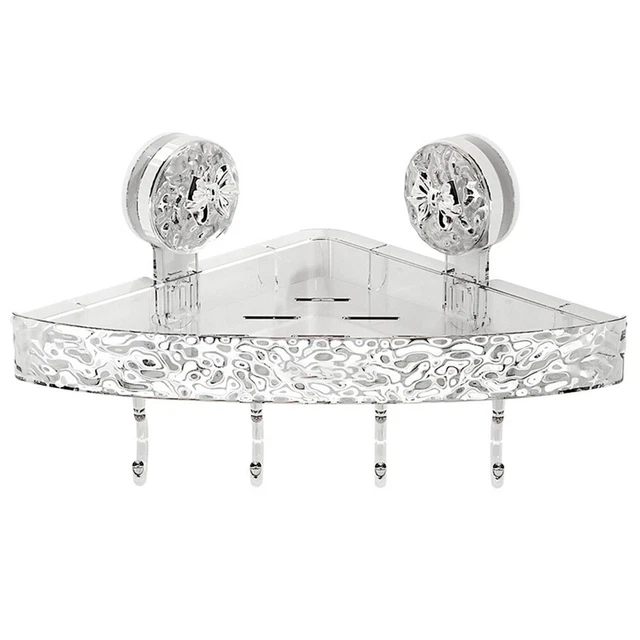 SHOWER STORAGE RACK Acrylic Shower Shelves Glacier Water Ripples Corner