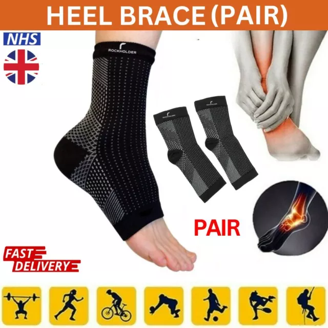 2 x Foot Anti Fatigue Compression Sleeve Relieve Pain Swelling Arch Heel Socks