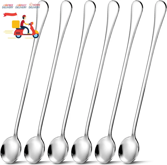 LONG HANDLE SPOON Iced Tea Spoons 9Inch Stainless Steel Cocktail