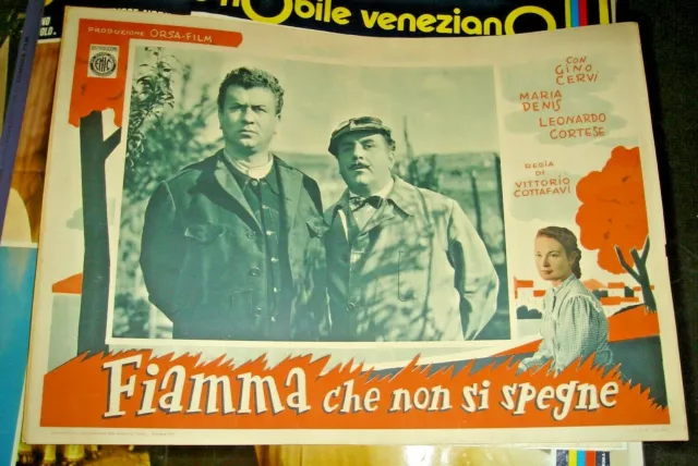 FIAMMA CHE NON SI SPEGNE fotobusta piccola originale 1949 GINO CERVI tipo B