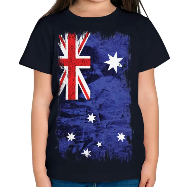 Australia Grunge Flag Kids T-Shirt Tee Top Australian Shirt Football Jersey Gift
