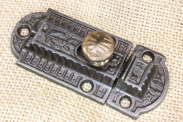 Old Cabinet Catch Jelly Cupboard Latch Japanese Solid Brass Knob Shallow 3 1/ 8”