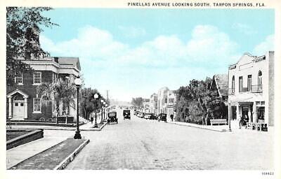 Tarpon Springs, Florida FL   PINELLAS AVENUE SOUTH Street Scene ca1920s Postcard