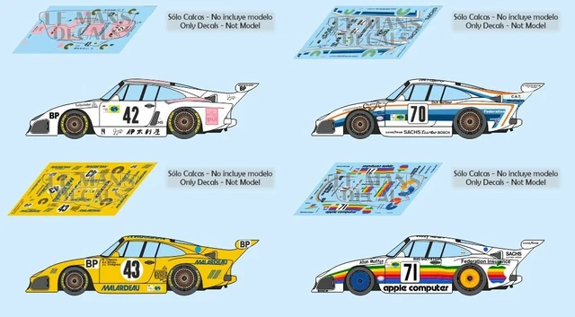 Décalcomanies Porsche 991 RSR Le Mans 2018 - Pour Maquettes 1:32, 1:43, 1:24, 1:18 - Neuf