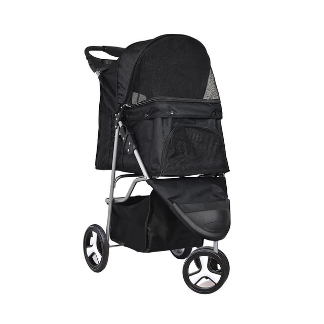 PaWz 3-Wheel Pet Stroller (Black)