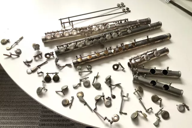 Flute Parts Lot: Muramatsu, Miyazawa, M2S Silver Gemeinhardt. For Repair Or Art