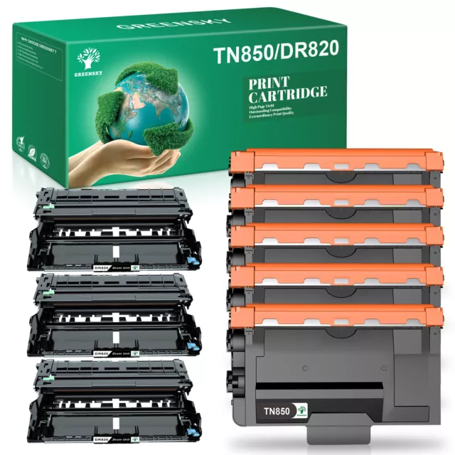 TN850 TN-850 DR820 Toner Cartridge For Brother TN820 HL-L6200DW MFC-L5800DW lot