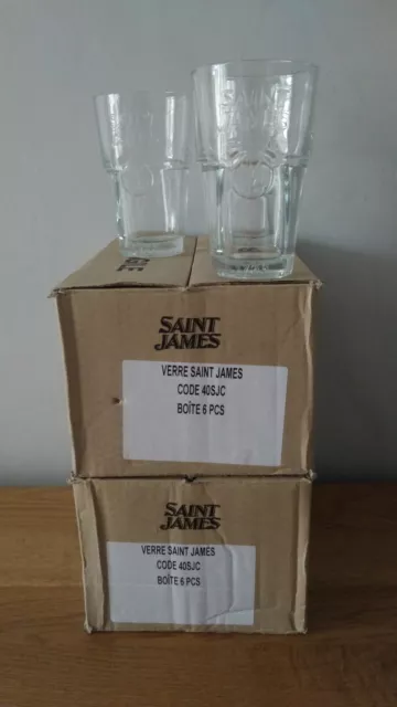 6 verres à rhum St JAMES 34cl, NEUFS en carton.