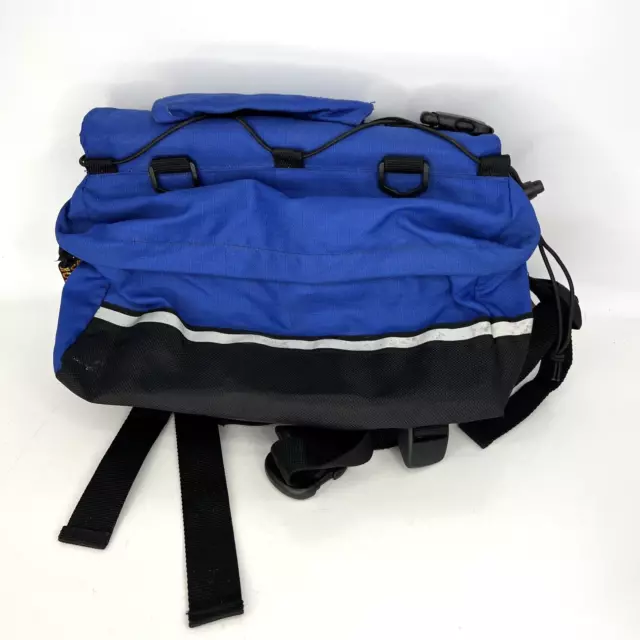 OUTWARD HOUND Pet Gear Dog Blue Backpack Sz Large Saddlebag Hiking Pockets Pack