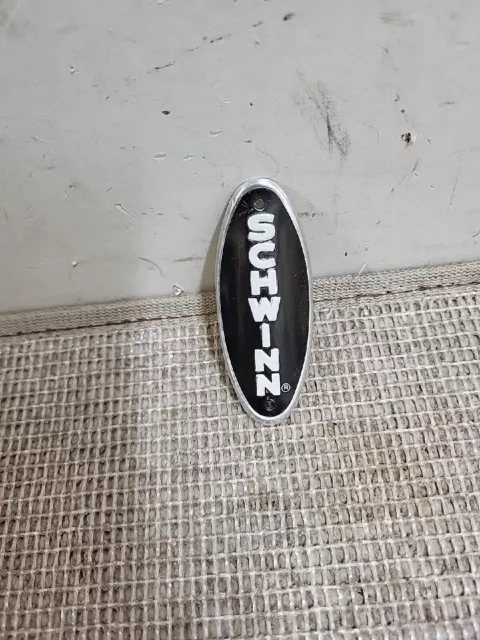 Vintage 1960's-70's Schwinn Bicycle Black Head Badge Cotton Picker Corvette Twin