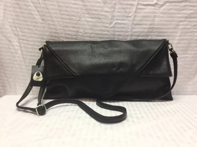 NWT Black Faux Leather Shoulder Bag converts To Clutch, Bag, Purse