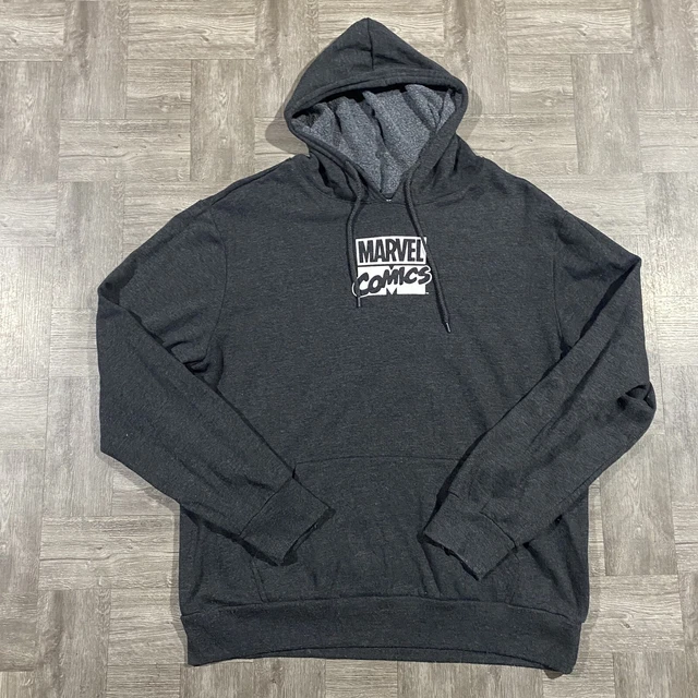 Mens Marvel Comics Hoodie Size XL Gray Thor, Iron Man, Captain America & Others