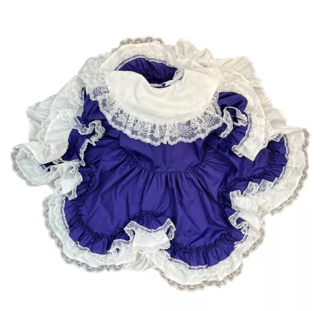 Vtg Lid'l Dolly's Full Circle Party Pageant Ruffles Lace Purple Girls Dress Sz 5