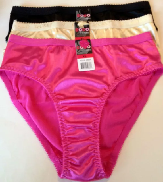 Women's Coco Secret Satin Full Coverage Panties Underwear #306 S~XL LOT