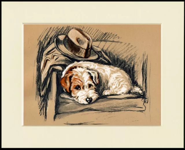 Jack Russell Wire Fox Terrier With Masters Hat And Coat Print Ready Mounted