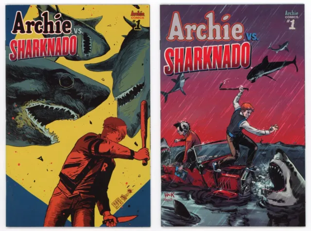 Archie vs Sharknado #1 (Both NM+ 9.6) Charm & Francavilla Variant SET 2015 LOT