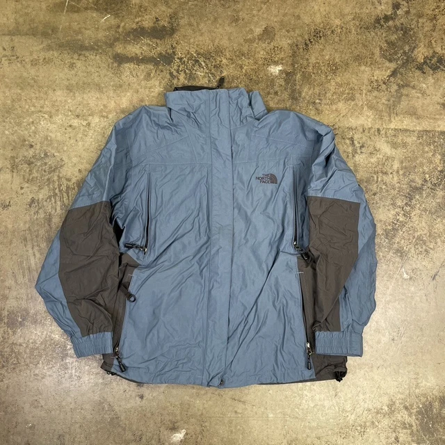 The North Face Hyvent Jacket Vintage Full Zip Rain Coat Washed Blue Womens Large