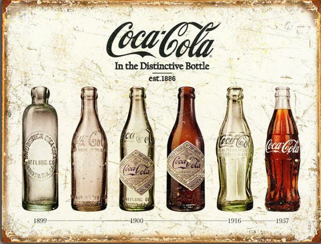 A4 - Poster da parete stampa arte - Bottiglia distintiva Coca Cola 1886 poster pubblicitario