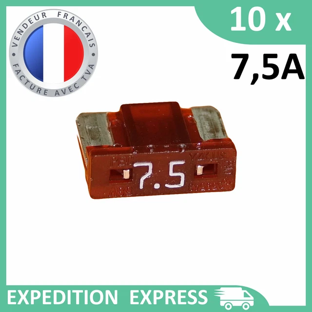 10 mini fusibles 7.5A auto moto à lame low profile marron