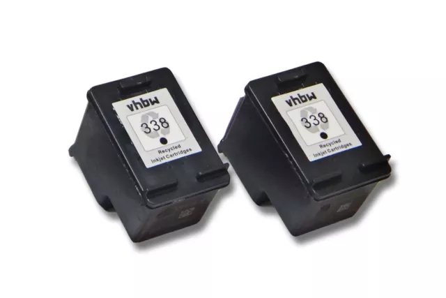 2x CARTOUCHE ENCRE d'imprimante noir pour HP 338 Officejet 100 Mobile Printer