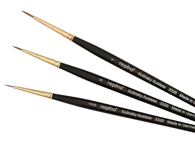 Repino Kolinsky Lot de pinceaux d'artiste en poils de martre rouge fins Taill...