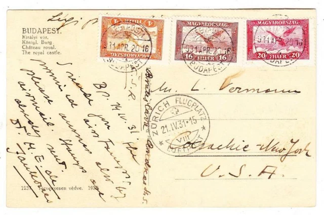 Ungarn Luft Post Issue-Sc #C12 ,#C14 ,#C15 ,#C21 ,#C20 (Rückwärtsgang) Echt Foto