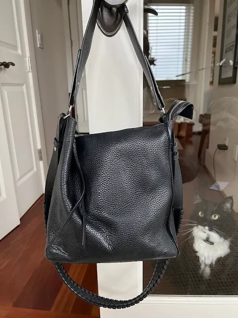 Allsaints black leather handbag