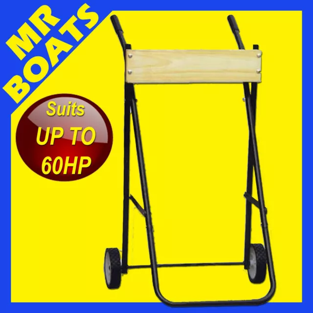 Outboard Trolley - X-Large - H-Duty Boat Motor Stand Rated 60Hp 100Kg Free Post