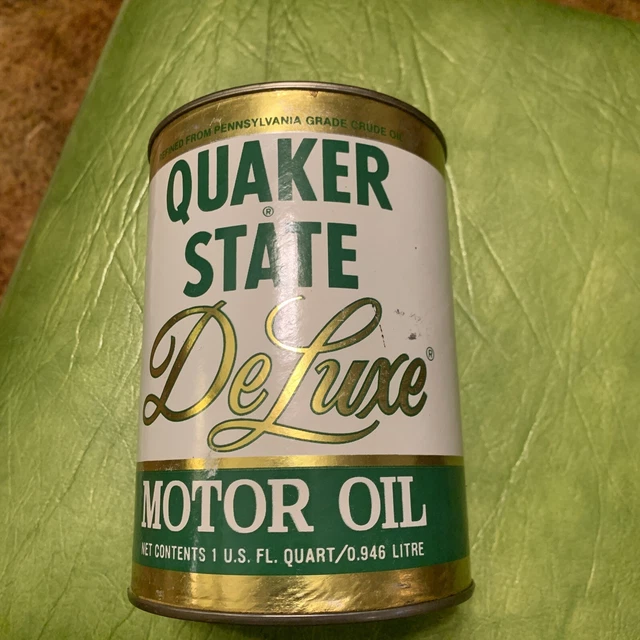 QUAKER STATE DELUXE Motor Oil Quart Cardboard Can Garage Hot Rod Gas