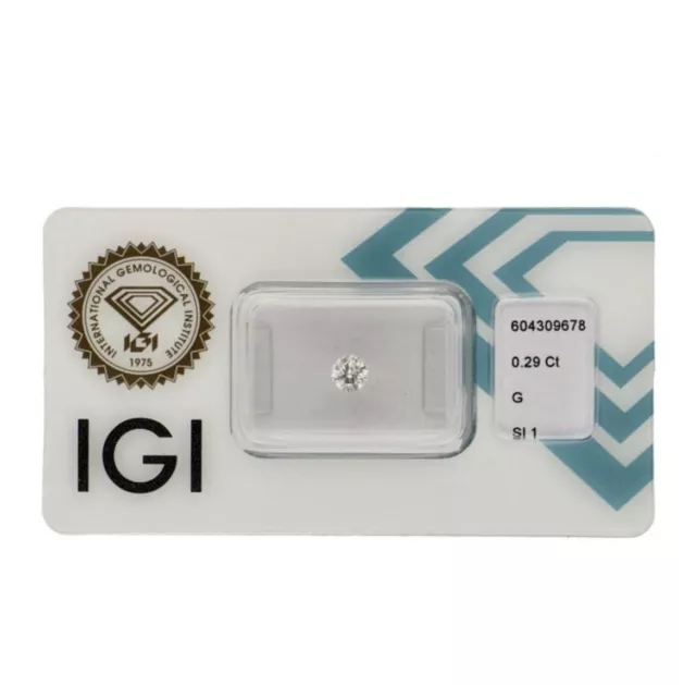 Diamant - 0,29 ct - Brilliant - G - SI 1