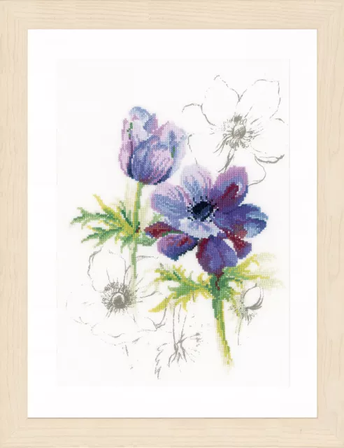 Lanarte Counted Cross Stitch Kit Anemone (Linen)