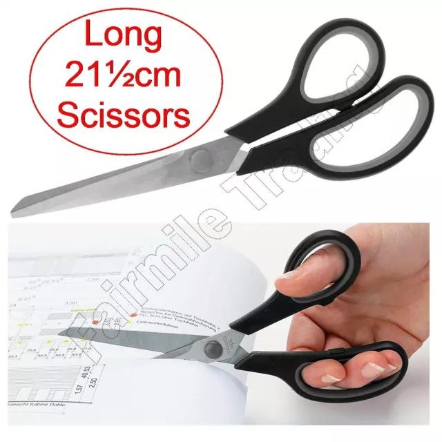 Long Multi-Purpose Scissors Soft Grip Kitchen Wallpaper Decorator Fabric Craft