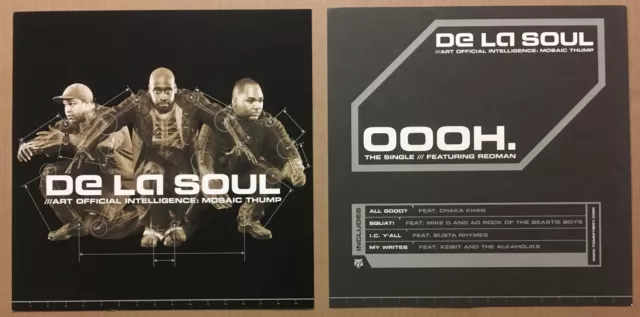 DE LA SOUL Ultra Rare 2000 Set of 2 PROMO POSTER FLAT for Art CD MINT USA 12x12