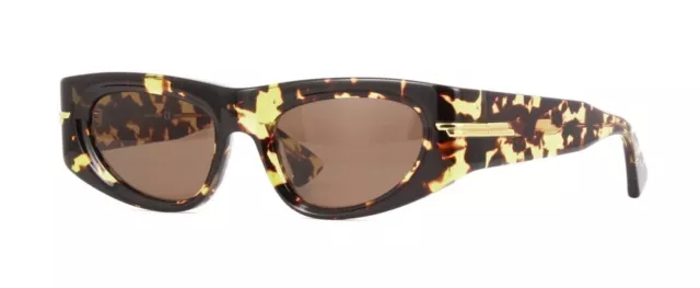 Bottega Veneta BV1144S-002 Light Spotted Havana/Brown Geometric Women Sunglasses