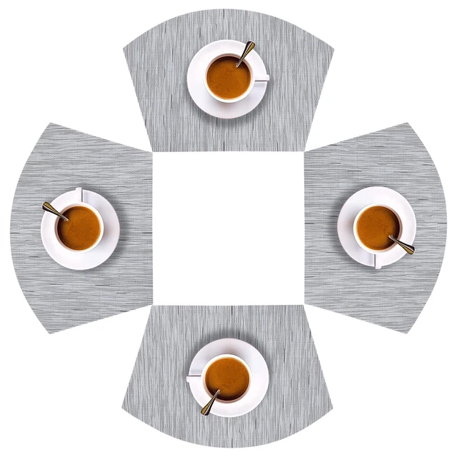 Wedge Shaped Placemats for Round Tables Set of 4, Washable ...