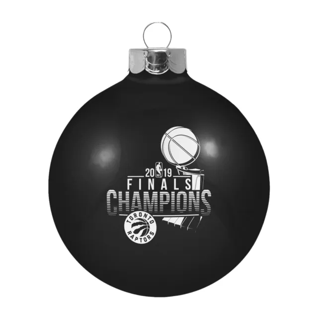 Toronto Raptors 2019 Finals Champions Black Glass Ball Christmas Ornament