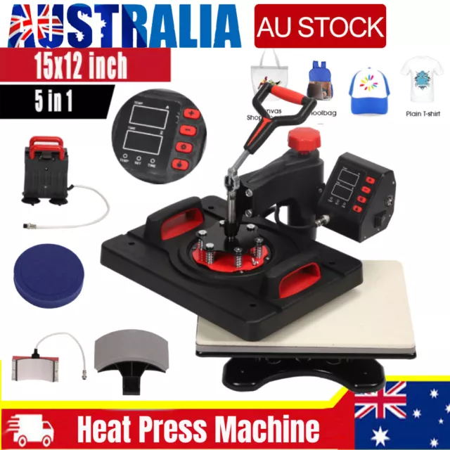 5 in 1 Digital Heat Press Machine Transfer T-shirt Mug Sublimation Swing Print