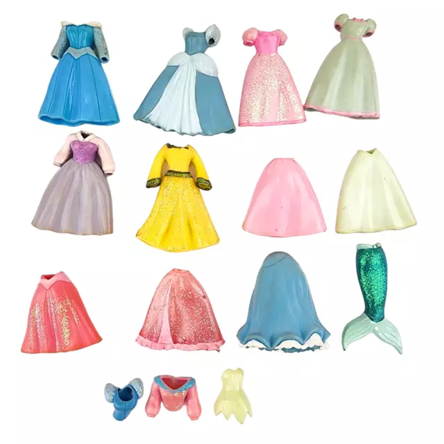 POLLY POCKET DISNEY Princess Doll Clothes RUBBER Dresses Lot of 15 $26. ...