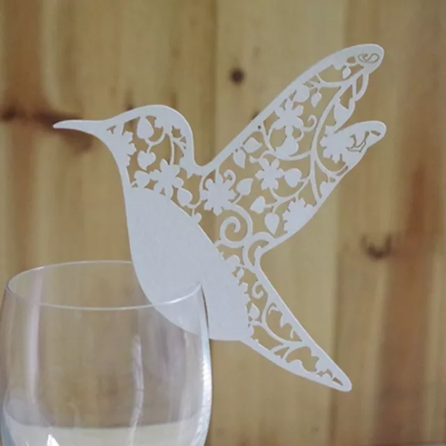 50Pcs White Cup Card Bird/Angel Name Place Cards High-quality Seat Card