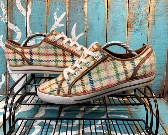 Coach Dee Hamptons Ttrsl Wl Sneakers Plaid Cream/Multi (450985) Sz 9B