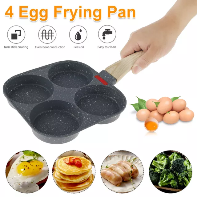 4-Cup Nonstick Egg Frying Pan, Egg Pan for Breakfast, Egg Burgers,  Vegetable Patties, Pancakes, Carote Nonstick Cookware Suitable for Gas  Stoves, Induction Cookers.