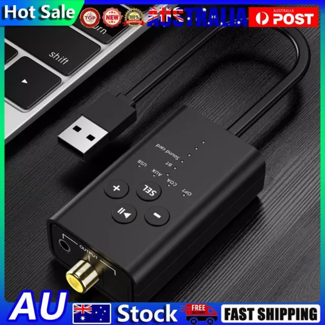 Audio Receiver AUX/Fibre-optical/Coaxial USB Audio Converter 3.5 MM for Speaker